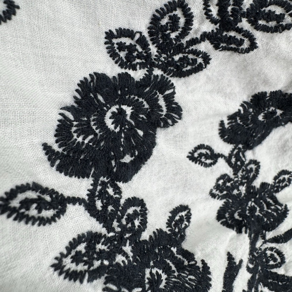 Vtg Y2K Babydoll Mini Dress M Cottage Coquette Boho Euro Summer Embroider Smock - Picture 4 of 7